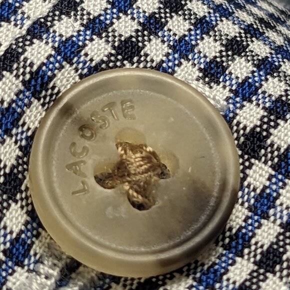 Lacoste Men's Regular Fit Twill Checkered Collared Button Down Shirt M/L - Picture 7 of 11